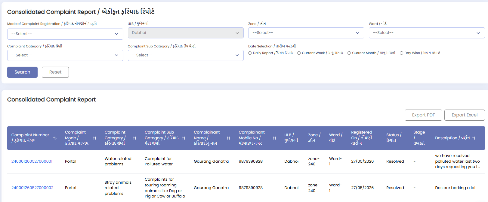 eNagar 2.0 - Complaint & Grievance Module User Manual | Gujarat eNagar
